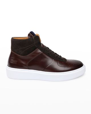 Men's Festa Mix-Leather High-Top Sneakers