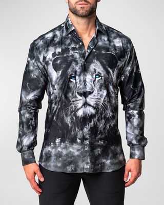 Men's Fibonacci Lion Thoughts Sport Shirt