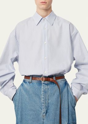 Men's Fine Stripe Loose-Fit Sport Shirt
