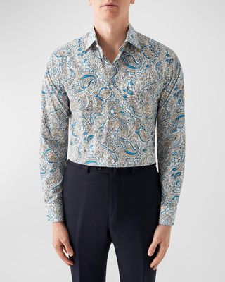 Men's Fine Twill Paisley-Print Dress Shirt