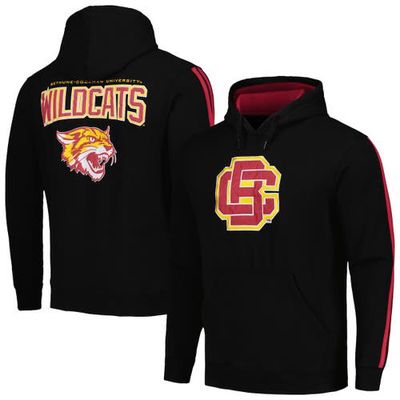 Men's FISLL Black Bethune-Cookman Wildcats Oversized Stripes Pullover Hoodie