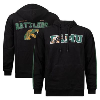 Men's FISLL Black Florida A & M Rattlers Oversized Stripes Pullover Hoodie