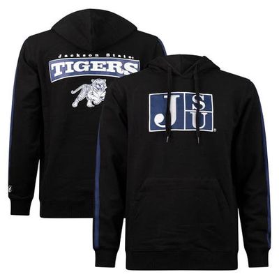 Men's FISLL Black Jackson State Tigers Oversized Stripes Pullover Hoodie