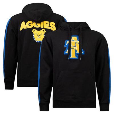 Men's FISLL Black North Carolina A & T Aggies Oversized Stripes Pullover Hoodie