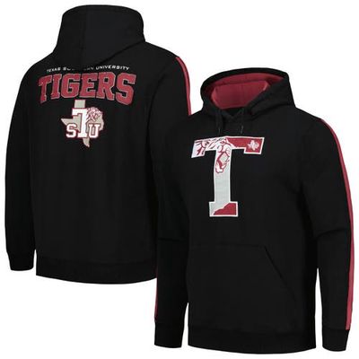Men's FISLL Black Texas Southern Tigers Oversized Stripes Pullover Hoodie