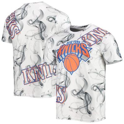 Men's FISLL White/Black New York Knicks Asymmetric Bold Smoke T-Shirt