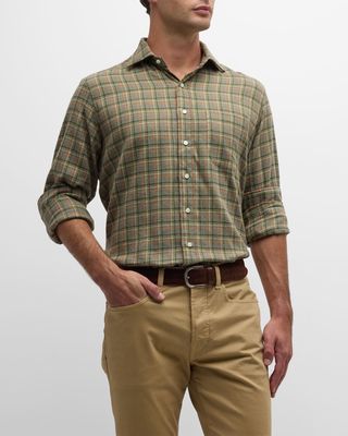 Men's Flannel Tattersall Button-Down Shirt