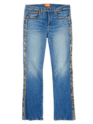 Men's Flared Stud Jeans - Indigo - Size 32 - Indigo - Size 32