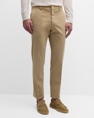 Men's Flat-Front Cotton Pants