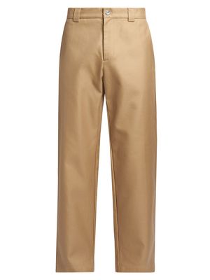 Men's Flat-Front Cotton Worker Pants - Sand - Size 28
