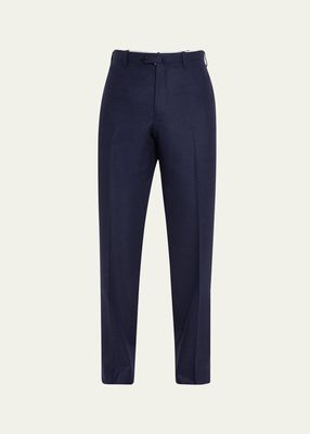 Men's Flat-Front Flannel Trousers