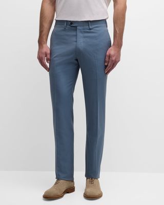 Men's Flat-Front Twill Pants
