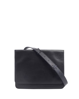 Men's Flat Leather Messenger Bag