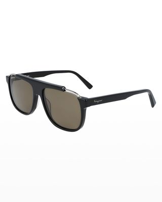 Men's Flat-Top Aviator Sunglasses