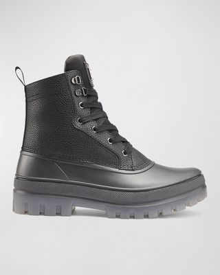 Men's Fleece-Lined Leather Lace-Up Winter Boots