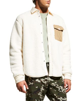 Men's Fleece Snap-Front Shirt Jacket