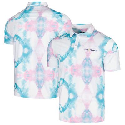 Men's Flomotion White THE PLAYERS Cotton Candy Tie-Dye Polo