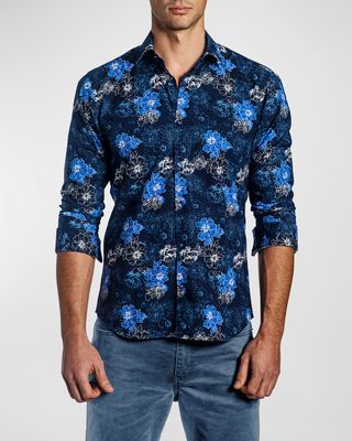 Men's Floral Button-Down Shirt