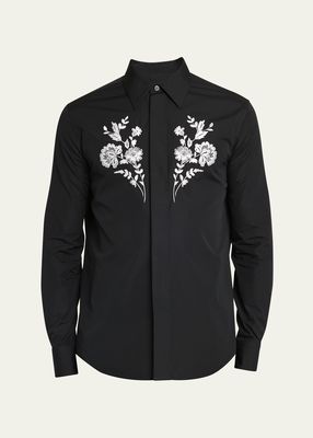 Men's Floral Embroidered Shirt