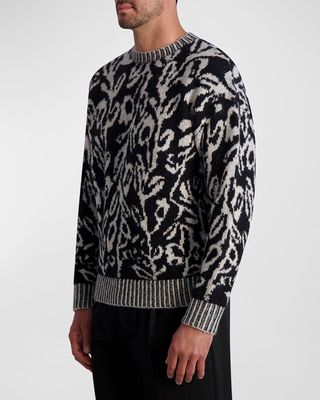 Men's Floral Jacquard Sweater