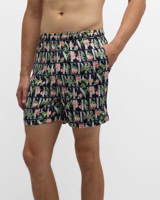 Men's Floral Logo Shorts
