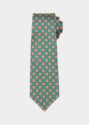 Men's Floral Neat Silk Tie