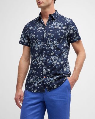 Men's Floral Poplin Sport Shirt