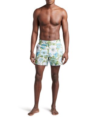 Men's Floral-Printed Swim Trunks