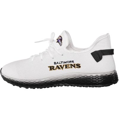 Men's FOCO Baltimore Ravens Gradient Sole Knit Sneakers in White