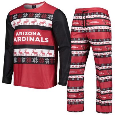 Men's FOCO Cardinal Arizona Cardinals Team Logo Ugly Pajama Set