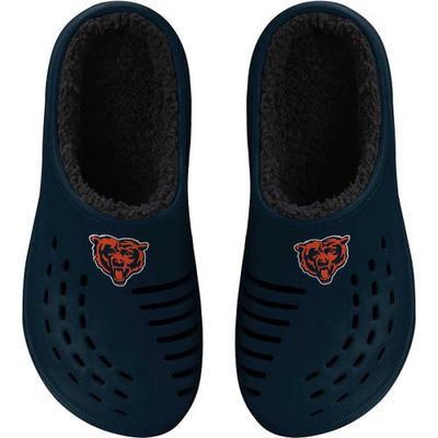 Men's FOCO Chicago Bears Big Logo Sherpa-Lined Clog Slippers in Navy