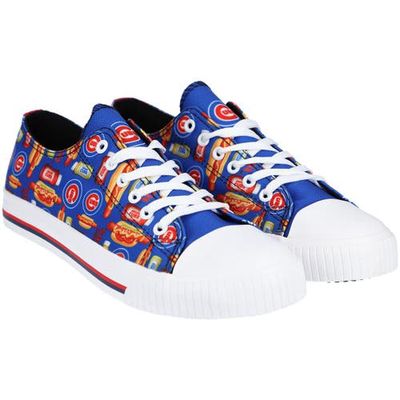 Men's FOCO Chicago Cubs Food Print Low Top Canvas Sneakers in Blue