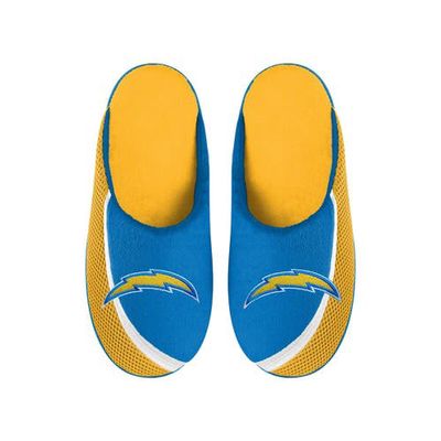 Men's FOCO Los Angeles Chargers Big Logo Color Edge Slippers in Yellow