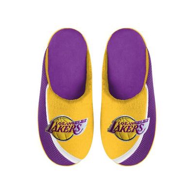 Men's FOCO Los Angeles Lakers Big Logo Color Edge Slippers in Yellow