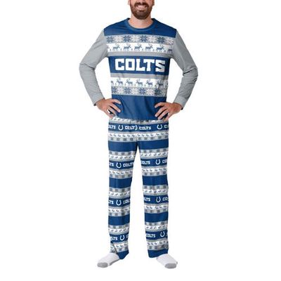 Men's FOCO Royal Indianapolis Colts Team Ugly Pajama Set