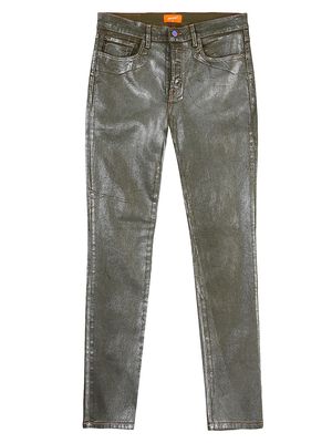 Men's Foiled Metallic Jeans - Olive - Size 30 - Olive - Size 30