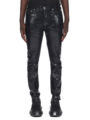 Men's Foiled Stretch Cotton Jeans - Black - Size 30 - Black - Size 30