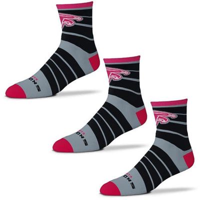 Men's For Bare Feet Atlanta Falcons Three-Pack Quad Socks in Gray