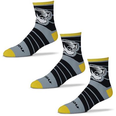 Men's For Bare Feet Missouri Tigers Three-Pack Quad Socks in Gray