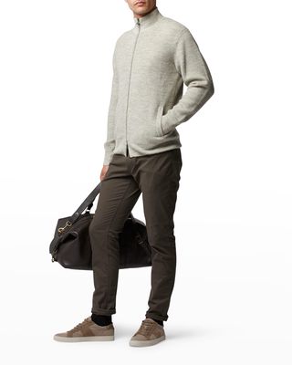 Men's Four Islets Full-Zip Wool Sweater