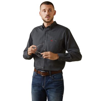 Men's FR Air Inherent Work Shirt in Charcoal Heather, Size: Large_Tall by Ariat