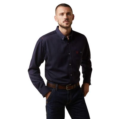 Men's FR Air Inherent Work Shirt in Navy Heather, Size: Large_Tall by Ariat