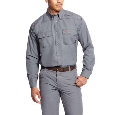 Men's FR Featherlight Work Shirt in Gunmetal, Size: Small by Ariat