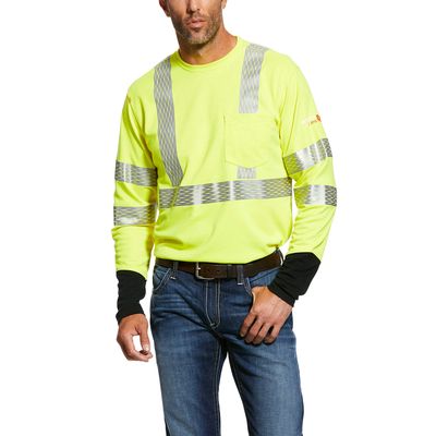 Men's FR Hi-Vis T-Shirt in Yellow, Size: Small by Ariat