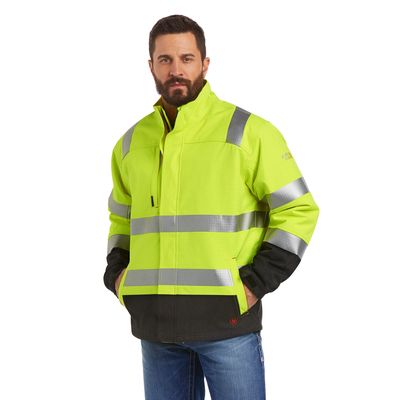 Men's FR Hi-Vis Waterproof Insulated Jacket in Yellow, Size: Small by Ariat