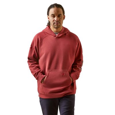 Men's FR Primo Fleece Logo Hoodie in Brick Red, Size: Large_Tall by Ariat