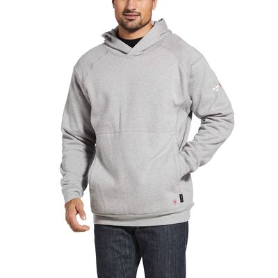 Men's FR Rev Pullover Hoodie in Silver Fox Heather, Size: 2XL-T by Ariat