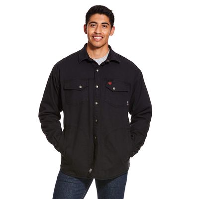 Men's FR Rig Shirt Jacket in Black, Size: Small by Ariat