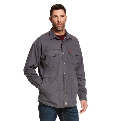 Men's FR Rig Shirt Jacket in Iron Grey, Size: Small by Ariat