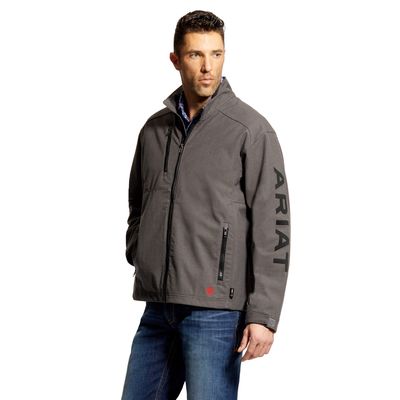 Men's FR Team Logo Jacket in Iron Grey, Size: Small by Ariat